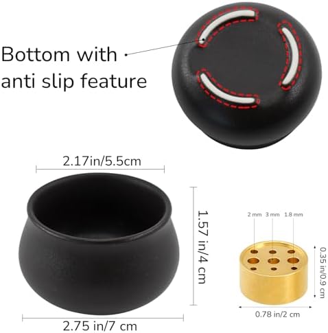 Ceramic Incense Holder for Sticks, Incense Burner Holder Ash Catcher with Non-Slip Pads, Incense Stick Holder for Unique Home Decor/Meditation/Yoga/Gift (Black) - Image 2