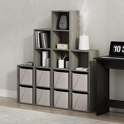 Furinno PASIR Book Shelf, 5-Tier Tall Narrow Bookshelf, Open Shelves Bookcase, 9 x 12 x 52, Easy Assembly, for Living Room, Bedroom, Home Office, French Oak - Image 2