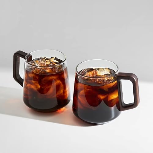 Set of 2 Premium Heat-Resistant Glass Mug, 17oz (500ml) Clear Glass Cup by Unknown