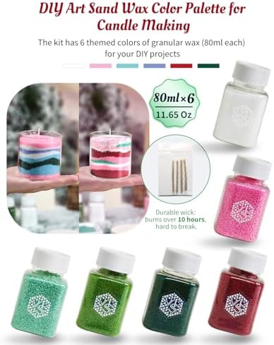 Pearled Candle Sand Set, DIY Refillable Sand Candle Making Kit - Image 3
