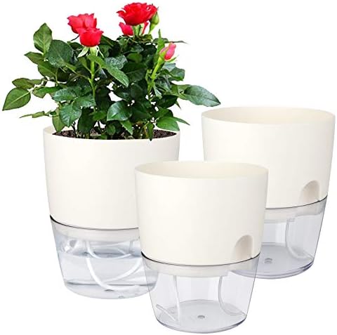 Vanavazon 6 Inch Self Watering Pots for Indoor Plants African Violet Pots by Vanavazon