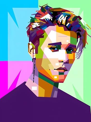 Justin Bieber 5D Diamond Art Painting Kit for Adults Full Round Drill 12x16 by ModernMerch