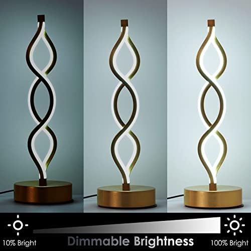 NUÜR Gold Table Lamps Set of 2, 15.8 Inch LED Bedside Lamps - Image 6