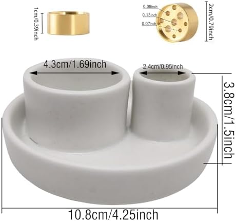 4 in 1 Incense Holder, Ceramic Incense Stick and Palo Santo Holder,Sage Holder for Burning- 4.25" Ceramic Ash Catcher Tray for Meditation and Yoga Room (White) - Image 3