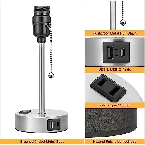 Small Bedside Table Lamp for Bedroom - Desk Lamp with USB Ports for Dorm - Image 5