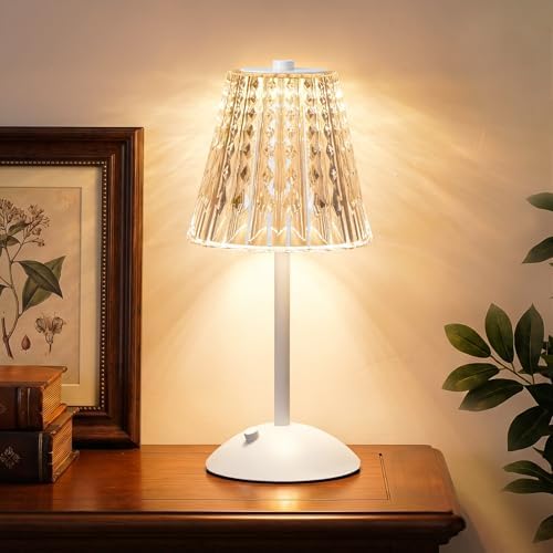 Nusogon Rechargeable Cordless Table Lamp, Touch Control Crystal Desk Lamp by Nusogon
