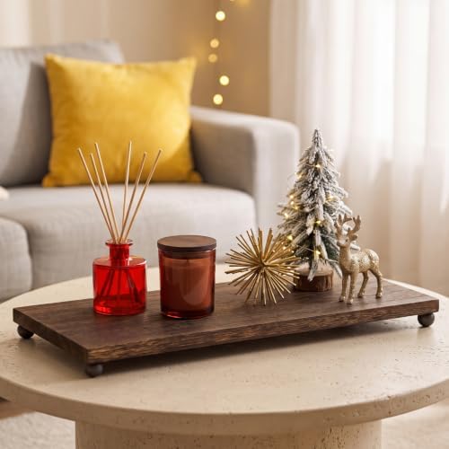 Amyhill Wood Pedestal Stand Riser Decor,Classic,Dark Brown,22 X 9 Inch - Image 5