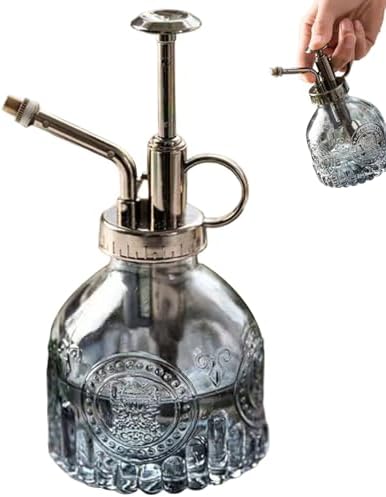 Plant Mister Spray Bottle, Glass Plant Mister 6.30x3.15 Inch Portable Handheld Fine Mist Vintage Embossment with Handle for Indoor Garden by Unknown