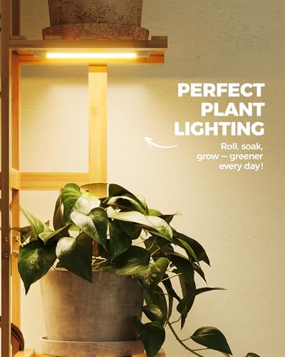 Bamworld Bamboo Plant Stand with Grow Light, 6 Tiered Plant Shelf 48 Inch - Image 4