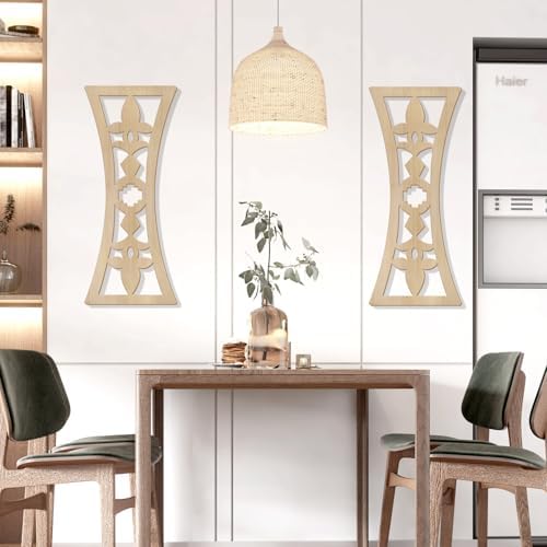 Zzbakress 2 Pcs Mid Century Modern Wall Decor Wooden Abstract Geometric Art for Home Living Room Bedroom (Style Q) - Image 5