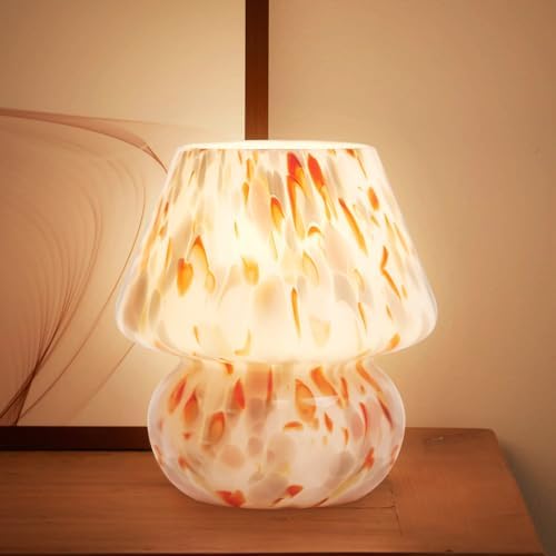 Dawnwake Mushroom Lamp Small Lamp Table Lamp for Bedroom, Desk Bedside Lamps for Living Room,Mushroom Decor Cute Mini Modern Mid Century Lamps for Night Stands,Aesthetic Home Deco (Flame Amber) - Image 7