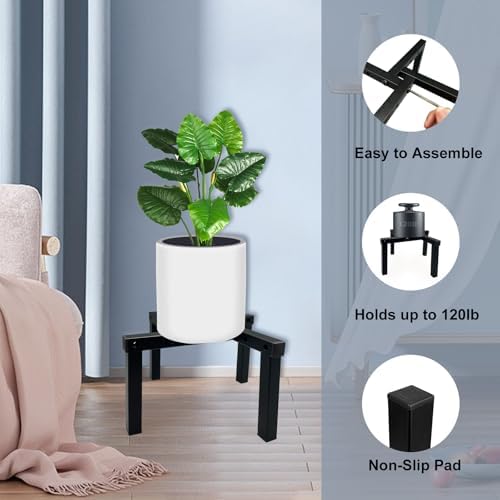 Four Legs Adjustable Metal Plant Stand for 5"-10" Plant Pot – Indoor & Outdoor (Black, 1 Pack) - Image 4