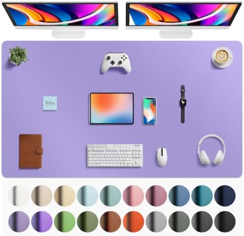 Aothia Faux Leather Desk Mat Mouse Pad, 63" x 24", Light Purple by AothiaSimpleNaturalUnique