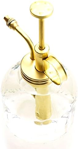 Plant Mister- Clear Color Glass Bottle & Brass Sprayer (Matt Gold) - Image 6