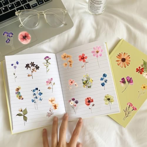 200PCS Transparent Flora Scrapbook Stickers, Vintage Aesthetic Flowers Sticker for Scrapbooks Travel Journal, Vinyl Waterproof for Water Bottles Laptop Phone Scrapbook Supplies DIY Crafts(flower-200) - Image 7