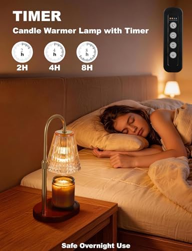 Candle Warmer Lamp for Jar Candles, Dimmable Wax Warmer with Timer & Adjustable Height, Flameless Scented Candle Heater, Birthday Gifts for Mom Women, Housewarming New Home Decor (2 Pack) - Image 4