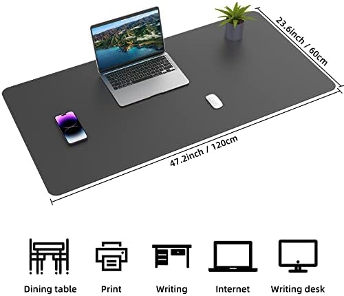 AFIING Large Desk Mat, 47" x 23.6", Black - Image 2