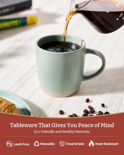 famiware Coffee Mugs Set of 6, Milkyway 13 oz Ceramic Cup Set with Handle - Image 4