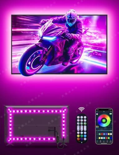 MATICOD LED Lights for TV, 13.1ft TV Lights for 45-60in, Music Sync Color Changing Tv Backlight with Bluetooth Smart App Remote Control, USB Powered RGB 5050 RGB Strip Light for Xmas Decor by MATICOD