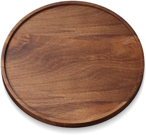 VERTORGAN Acacia Wood Serving Tray,11.8 Inch Decorative Trays,Home Decor by VERTORGAN