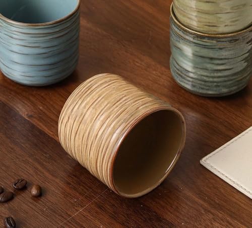Japanese retro ceramic teacups, coffee cups, and water cups, suitable for restaurants, homes, and offices, green. - Image 2