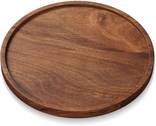 VERTORGAN Acacia Wood Serving Tray,8.7 Inch Decorative Trays,Home Decor by VERTORGAN