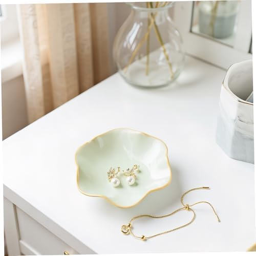 Jewelry Dish Tray - Ceramic Trinket Tray, Ring Holder, Key Bowl for Bedroom, Bathroom, Minimalist Home Decor (Light Green), Uso en casa - Image 2