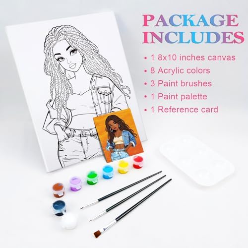 Nuberlic Sip and Paint Kits Pre Drawn Canvas to Paint for Adults, 8x10 - Image 2