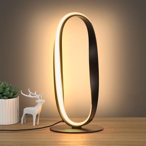 NUÜR Black Circle LED Table Lamp, 3 Color Temperatures, Dimmable by NU%C3%9CRLightning