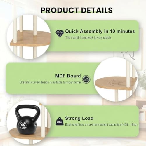 Tiered Plant Stand Indoor, Tall 6 Tier 7 Potted Wooden Plant Shelf for Multiple Flower Plants, Multi Corner Metal Plant Holder Indoor for Patio Garden Patent Design Living Room Balcony Bedroom, White - Image 4