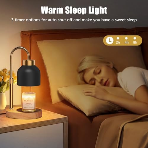 seenlast Candle Warmer Lamp with Dimmer Adjustable Height, 2/4/8H Timer,Vintage Home Decor for Scented Jar - Image 4