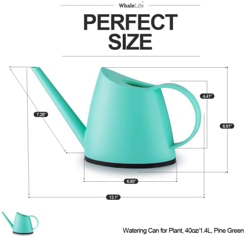 Small Indoor Plant Watering Can Long Spout 1.4L Pine Green - Image 3