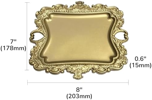 khtumeware 1 Pack Vintage Gold Jewelry Dish Brushed Gold Jewelry Trays ideal for holding jewelry rings and large jewelry storage trinkets. - Image 2