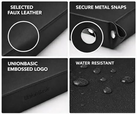 UnionBasic Medium Valet Tray, Jewelry Tray for Rings Watches Earrings, Entryway Catchall Caddy for Coins Keys Change, Nightstand Bedside Valet Holder, Trays for Electronic Gadgets, Black Plus - Image 3
