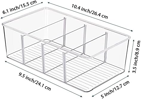 Vtopmart 10 Pack Food Storage Organizer Bins, Clear Plastic, 4 Compartments - Image 2