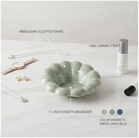 Declutter Your Space with This Irregular Ceramic Catch-All Tray for Jewelry and Keys - Image 4