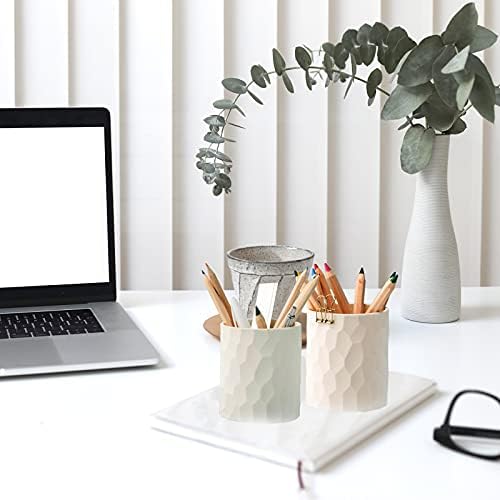 minimaliving Pen Holder,Nordic Style Silicone Waterproof Pencil Holder for Desk Simple&Modern Minimalist Makeup Organizer Multifunctional Office Supplies for Home,Kids and School(Beige) - Image 2