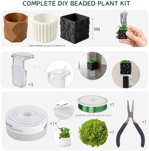 Jojedomo Flower Bead Plant Kit for Suncatcher Green Glass Beads Set - Image 2
