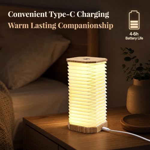 Vertical Accordion Bedside Table Lamp,Japanese Gifts Paper Lights - Image 2