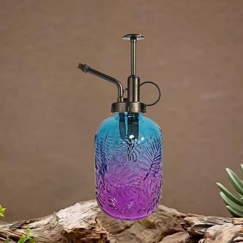Spray Bottle for Plants, Plant Mister Spray Bottle, Glass Plant Mister Spray Bottle, Embossed Vintage Glass Watering Can, Succulent Watering Bottle with Top Pump for Outdoor (SS) - Image 3