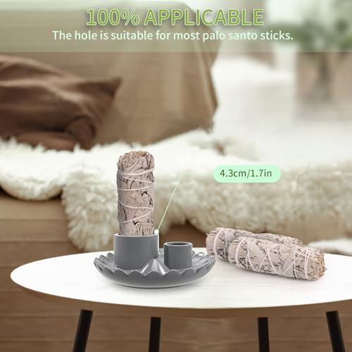 Palo Santo Sticks Holder, 4 in 1 Incense and Candle Holder Black - Image 5