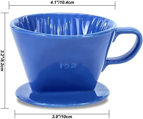 Pour Over Ceramic, Coffee Dripper Ceramic Coffee Maker,Blue - Image 5