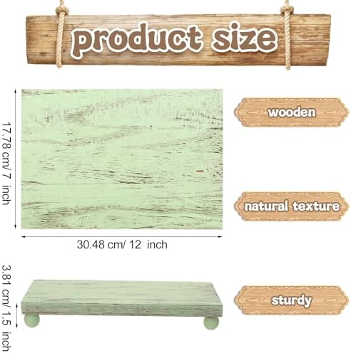Amyhill Wood Pedestal Stand Riser Decor,Classic,Green,12 X 7 Inch - Image 2