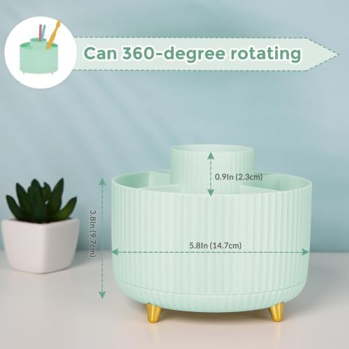 SKYDUE 360 Degree Rotating Pencil Pen Holder, Sage Green - Image 2