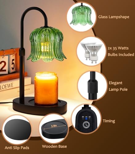 Candle Warmer Lamp with Timer - Electric Candles Wax Warmers Glass Lamps - Image 6