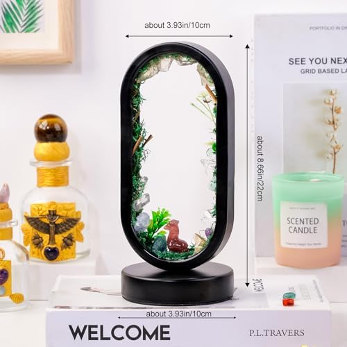Runyangshi Natural Crystal Forest Lamp LED Oval Night Light, USB Tri‑Color Adjustable Bionic Light Ambient Lamp for Bedroom Living Room, Home Decoration Christmas Gift - Image 3