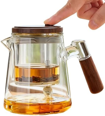 Glass Teapot With Infuser,Travel Tea Mug, Tea Maker 650ml/22oz by Moyufoby