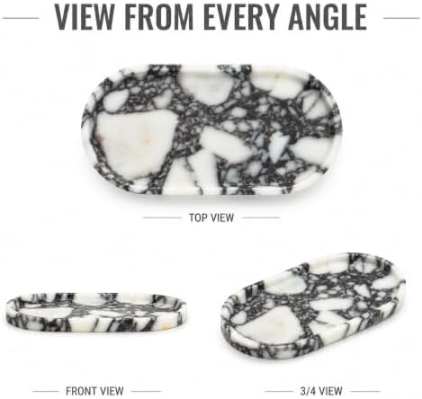 Oval Stone Vanity Tray for Perfume and Jewelry, 9.84 in - Image 3