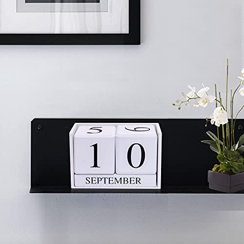 Notakia Wooden Gaobei Desk Blocks Calendar Perpetual Block Month Date Display (Large white) - Image 6