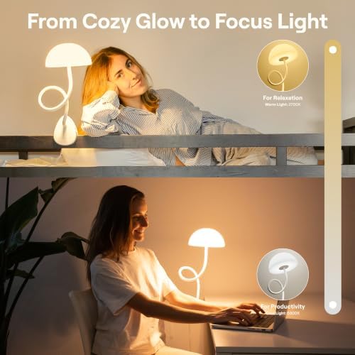 Smallish Shroommate Clip On Light for Dorm Room - 2.0 (White) - Image 5